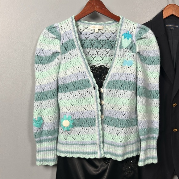 LoveShackFancy Striped V-Neck Sweater Size: S - Picture 10 of 10